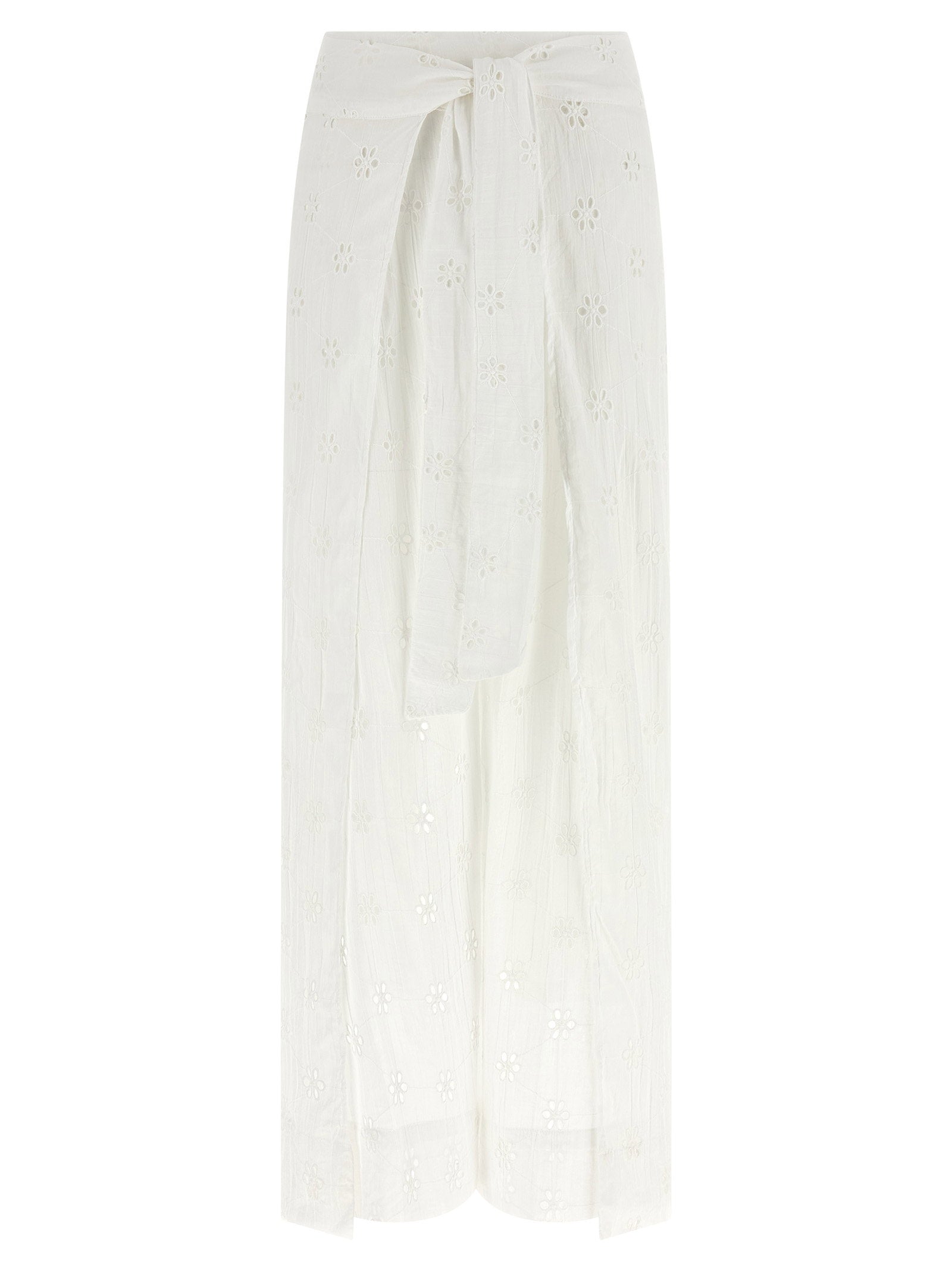 Polo Ralph Lauren Embroidered Lace Wrap Pants — White