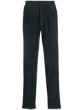 Kiton Corduroy Slim-Cut Trousers — dark blue