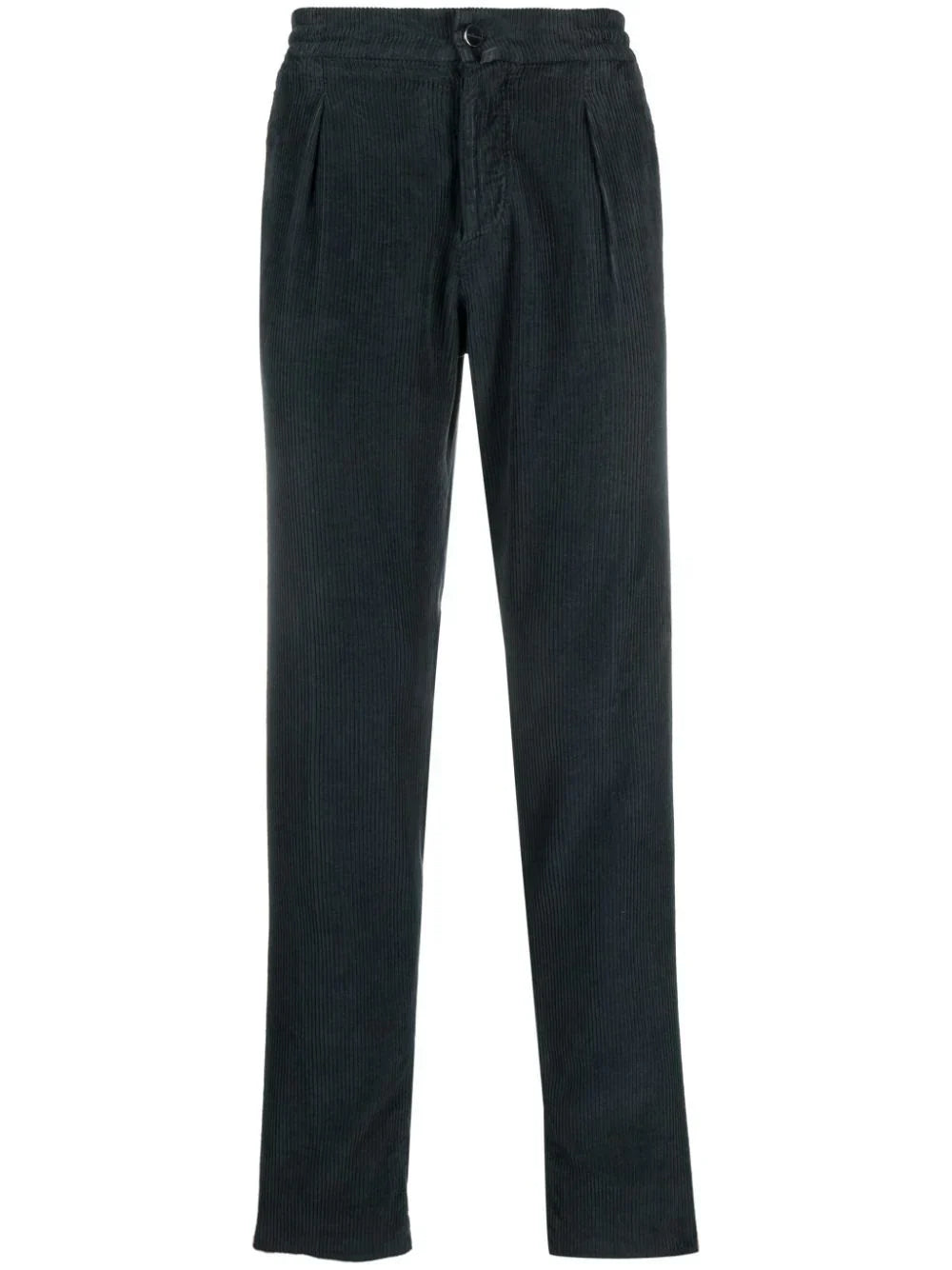 Kiton Corduroy Slim-Cut Trousers — dark blue