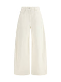 Brunello Cucinelli Wide-Leg Cotton Trousers — White