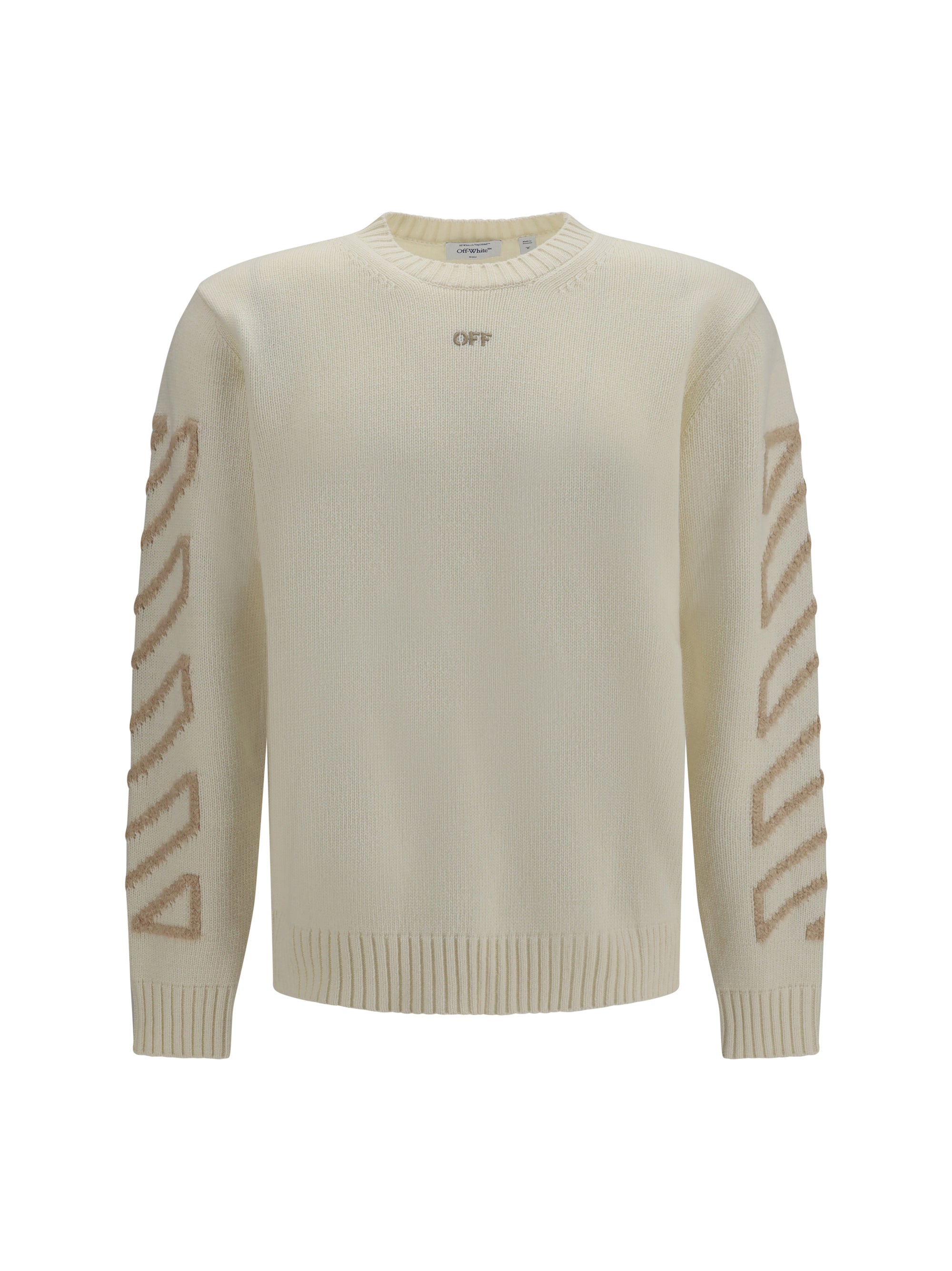 Off-White Arrow Fuzzy Sweater — Cream
