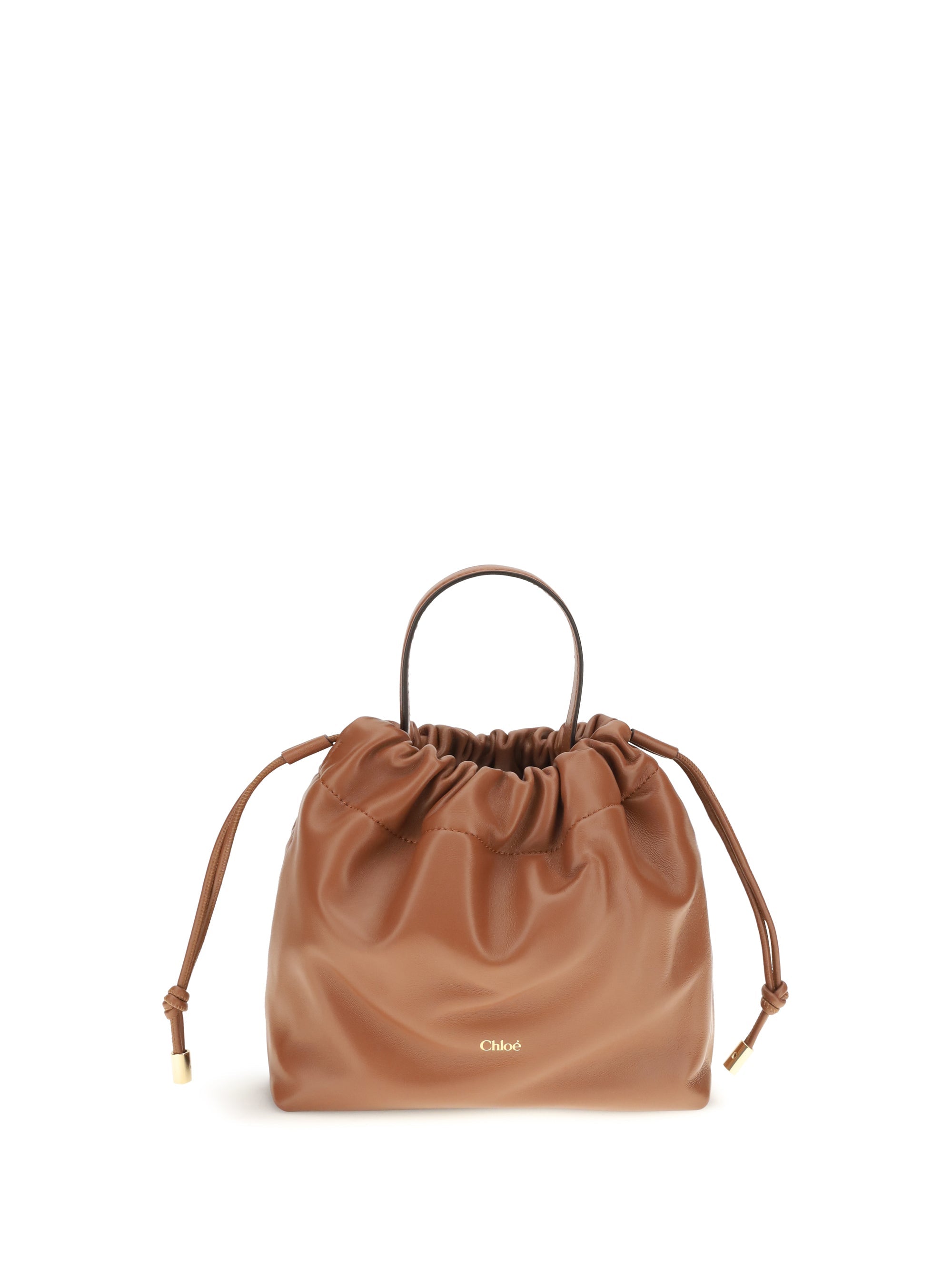Chloé Leather Chain Shoulder Bag — Brown