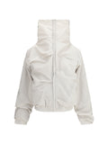 Alainpaul High-Collar Draped Jacket — Gray
