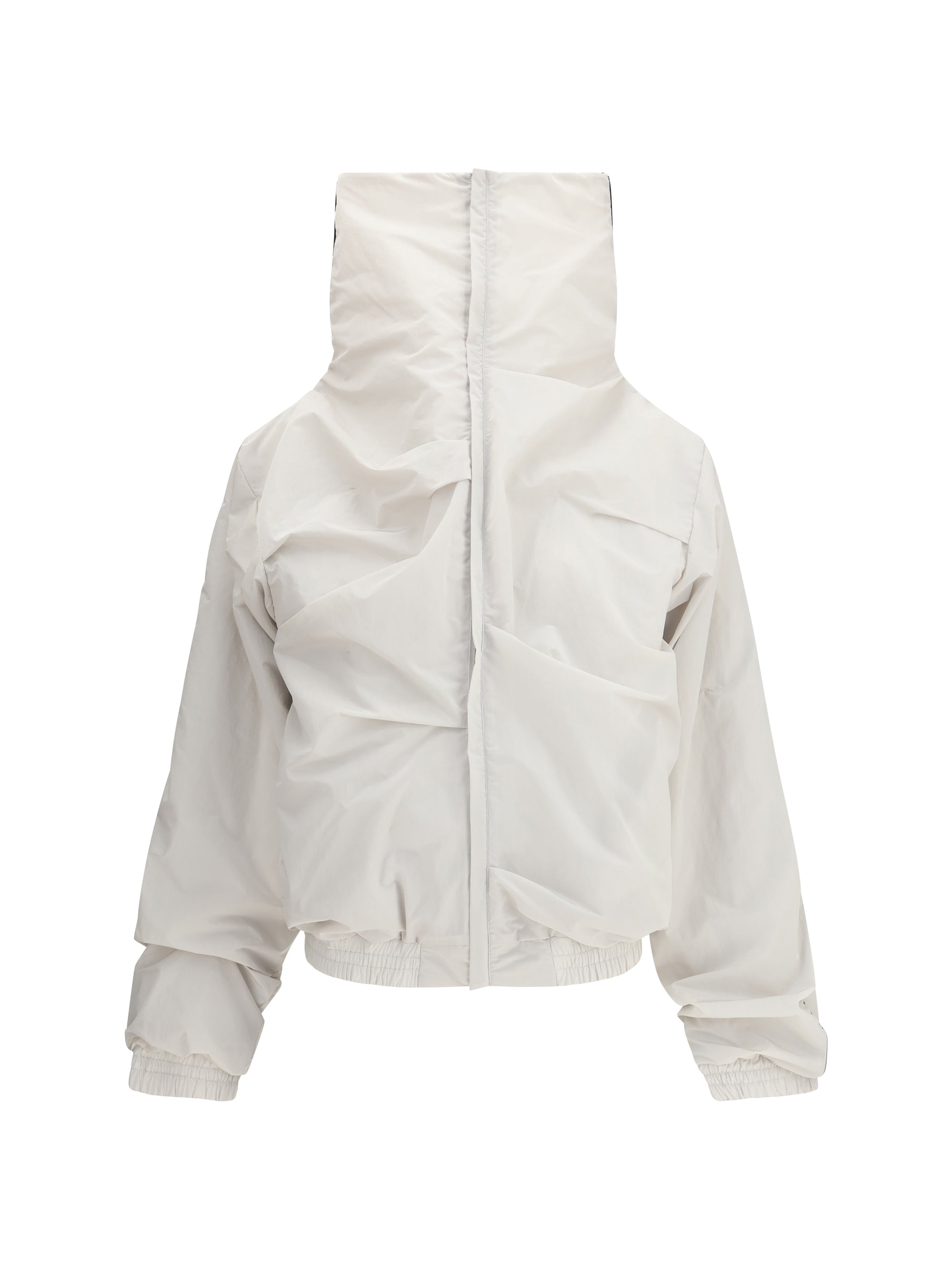 Alainpaul High-Collar Draped Jacket — Gray