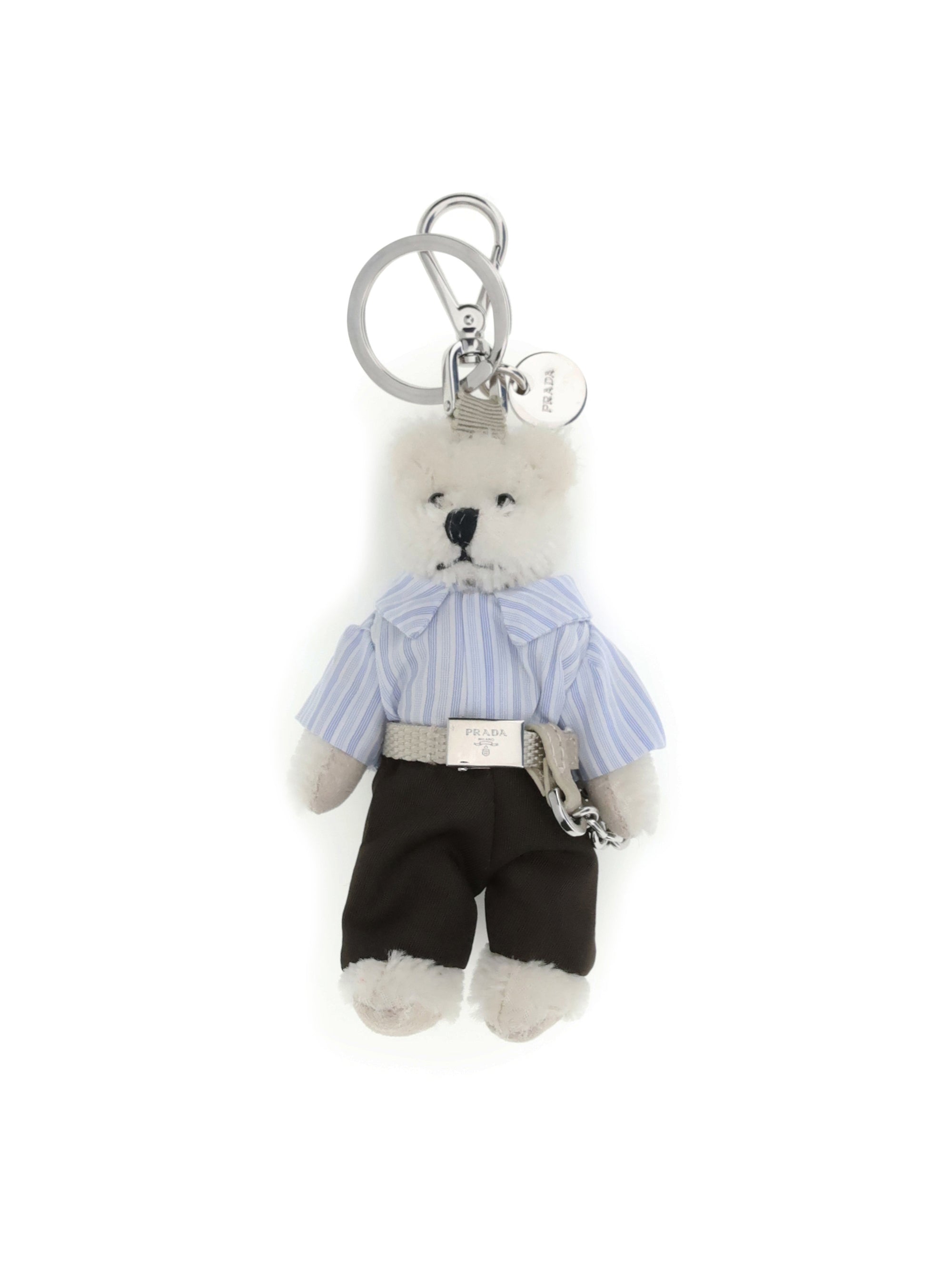 Prada Teddy Plush Cotton Key Case — White