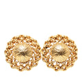 Gold Plated Chain Dome Clip On Earrings