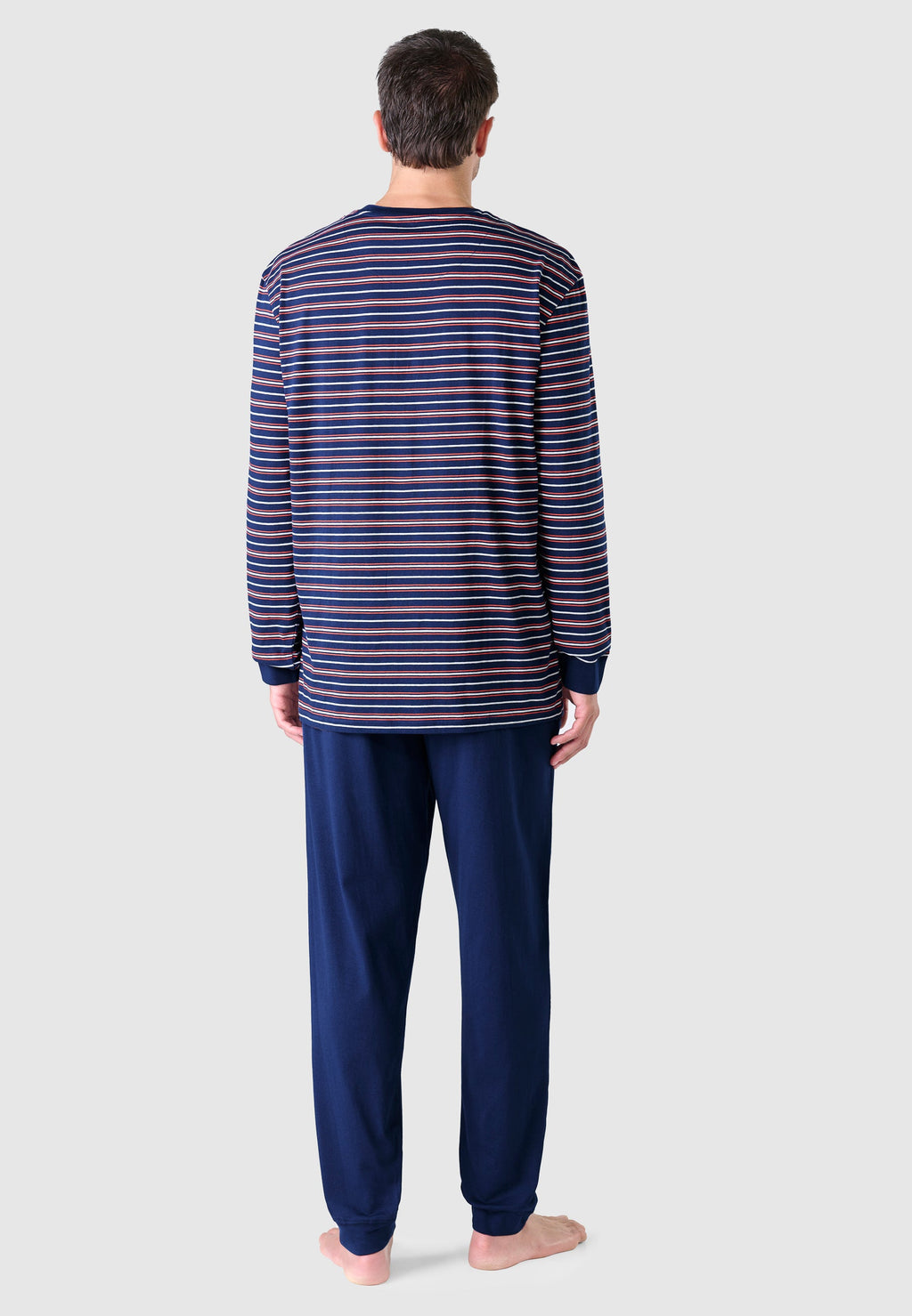 Pijama Hombre Largo Tapeta Algodón Punto Rayas - Azul 5309_39