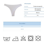 FEVI | Pack de 6 Tangas | 95% Algodón | Suaves y Transpirables | en 1 o 3 Colores: Negro, Beige, Blanco