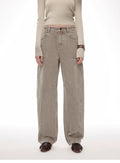 Primal Instinct retro distressed wasteland style washed silhouette loose scimitar jeans for autumn