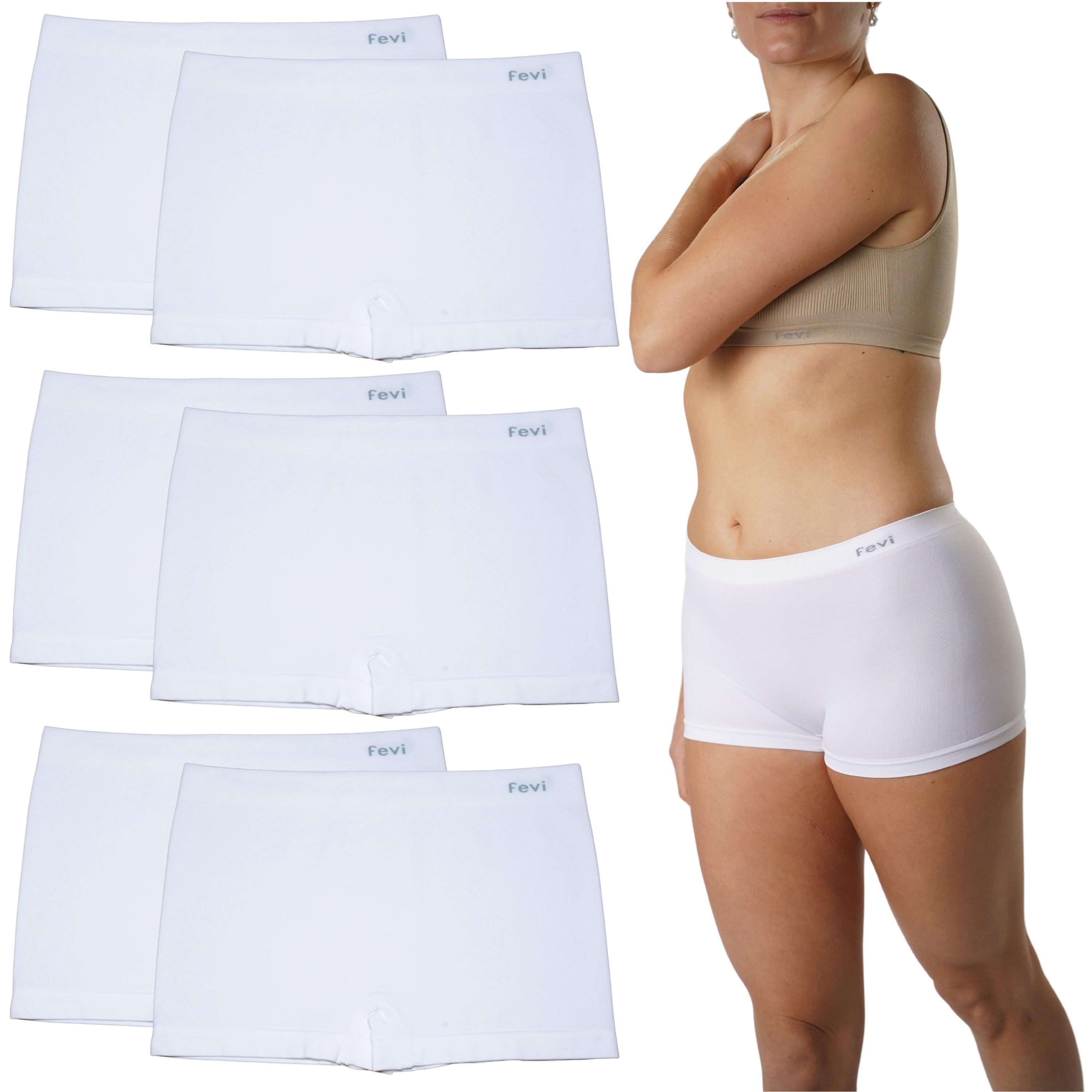 FEVI | Pack de 6 Culottes en 1 o 3 colores diferentes: Negro, Blanco y Beige | Talla única