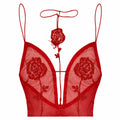 Rose Sheer Top | Red