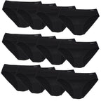 FEVI | Pack de 12 Braguitas Tiro Medio en 1 o 3 Colores Diferentes: Blanco, Negro y Beige | Talla única M-L