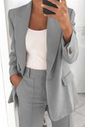 Lapel One Button Solid Office Blazer