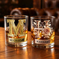 Las rosas simbolizan el amor, las iniciales nos representan - Vaso de whisky Old Fashioned personalizado de 295 ml