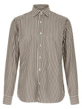Borriello Striped Cotton Poplin Shirt — Charcoal