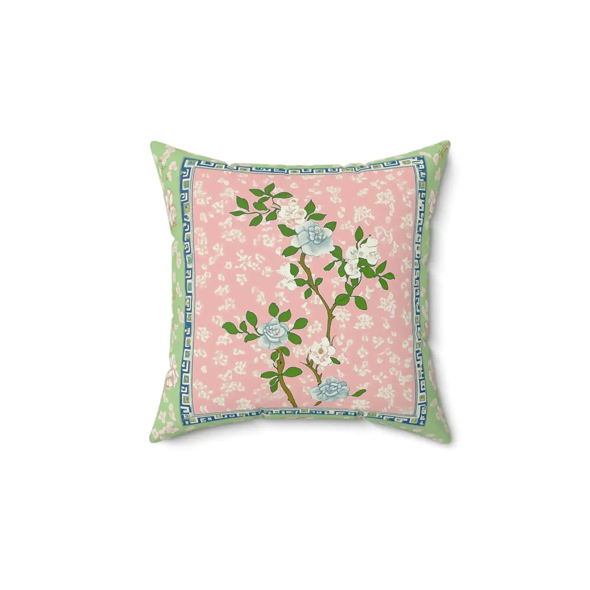Chinoiserie Blossom Frame Throw Pillow