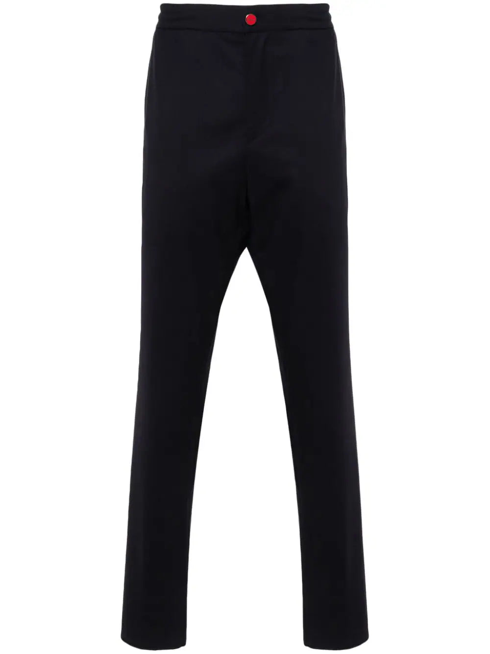 Kiton Logo-Patch Wool Trousers — Black