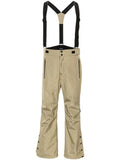 Yves Salomon Logo-Print Strap Straight-Leg Trousers — Beige