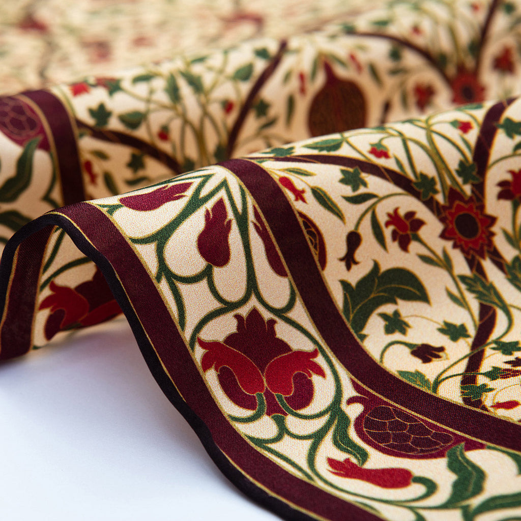 Art Nouveau Silk Scarf Berry