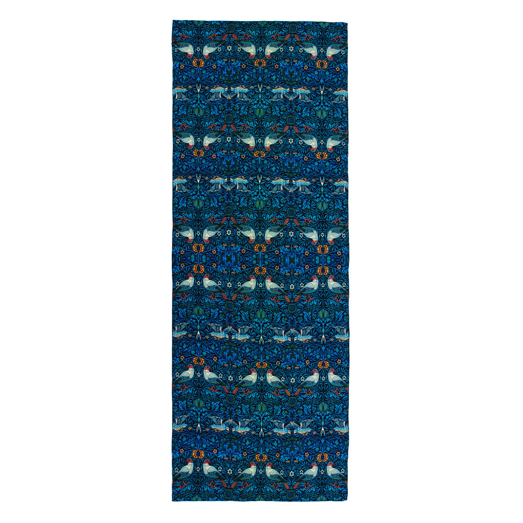 William Morris Inspired Silk Scarf with Bird & Floral Motifs