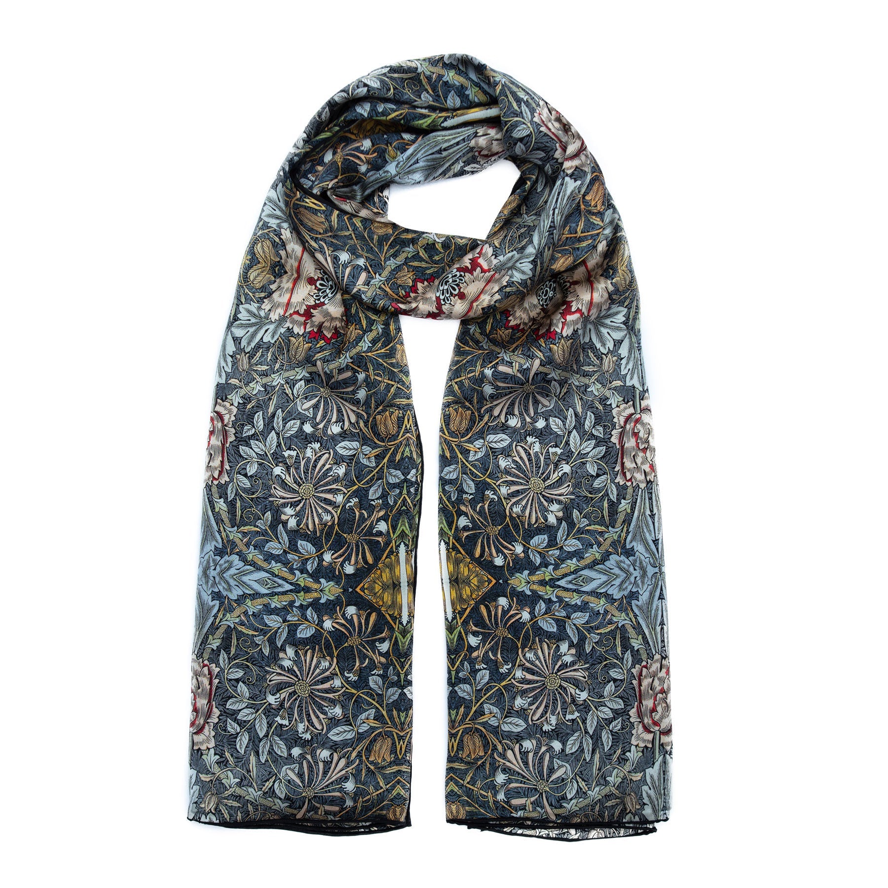 Grey Silk Scarf Erna