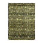 Vintage Green Silk Scarf with Ornate Gold Motifs