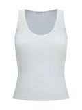 Max Mara Ribbed Jersey Tank Top — White