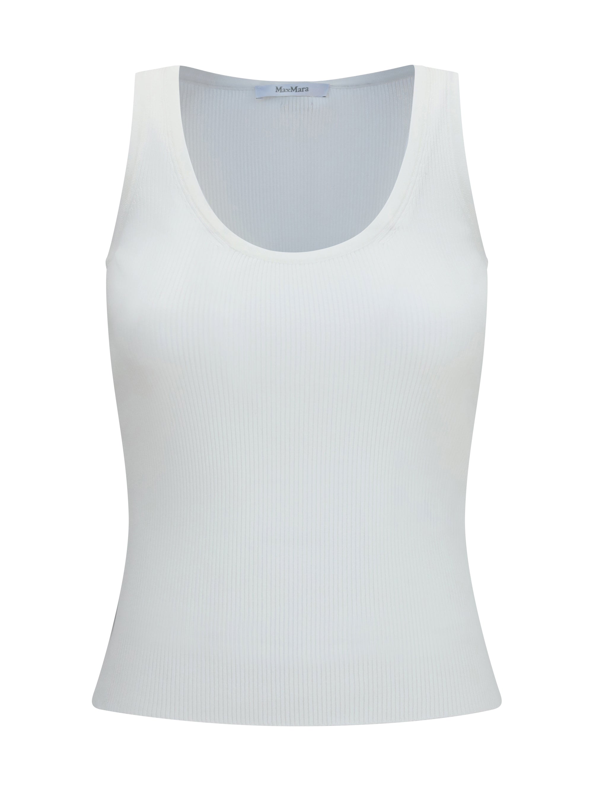Max Mara Ribbed Jersey Tank Top — White