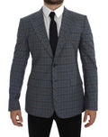 Men's Blue Checkered Slim Fit Blazer Jacket Cotton Clothing