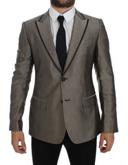 Men's Brown Slim Fit Silk Two Button Blazer Clothing