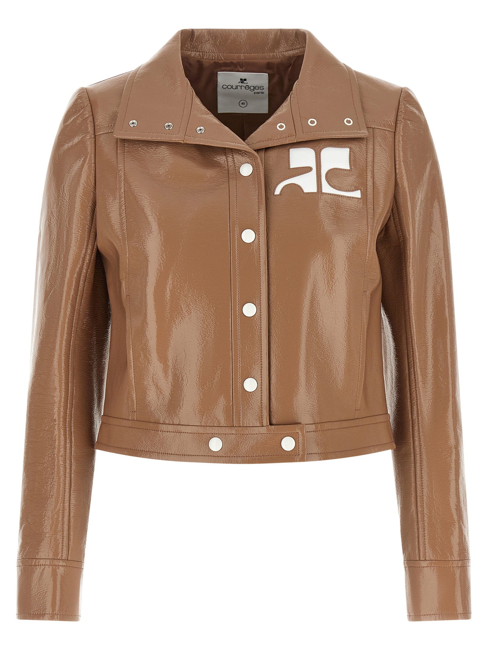 Courreges Vinyl Jacket — camel