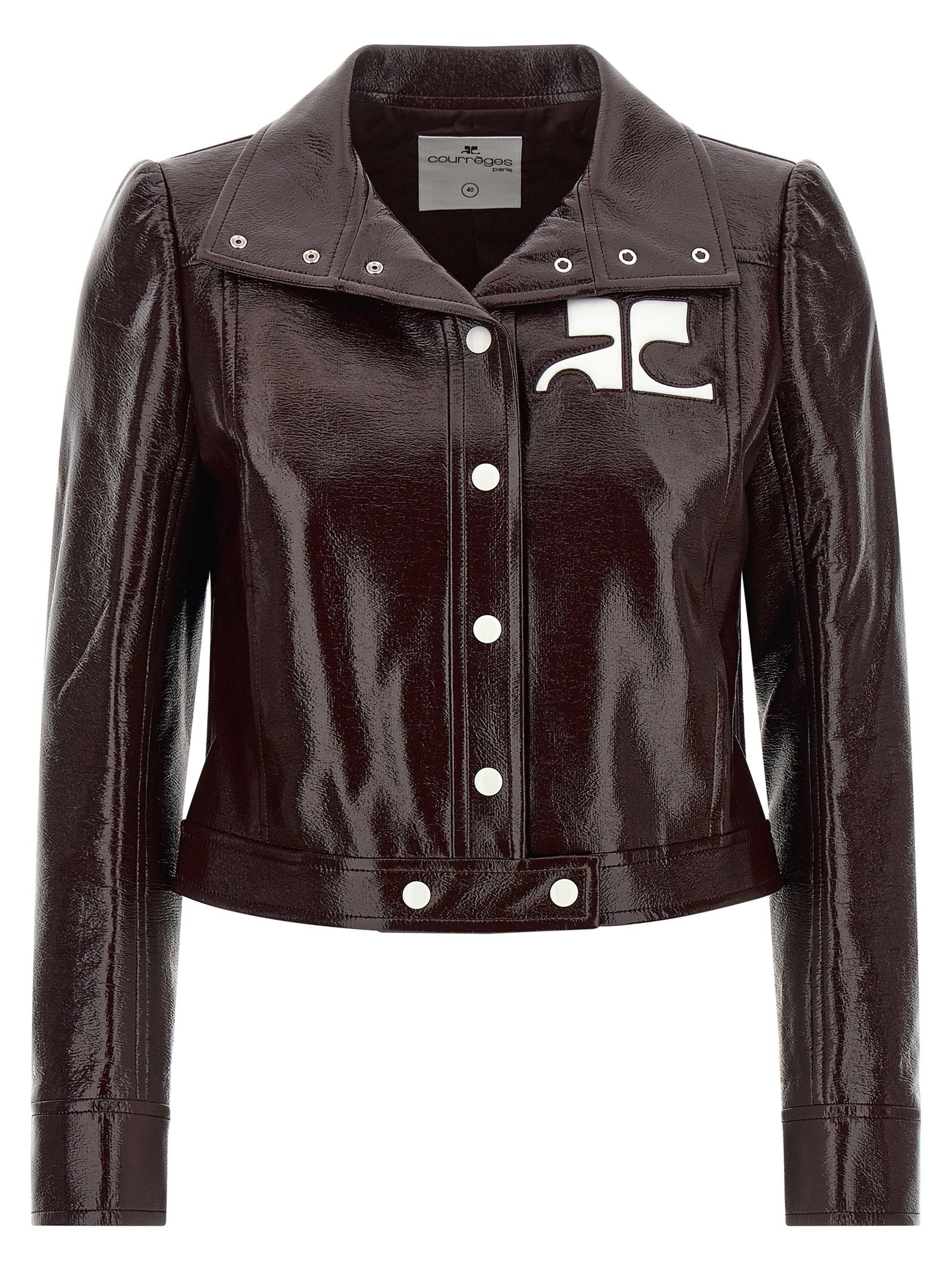 Courreges Vinyl Jacket — Burgundy