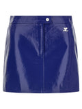 Courreges Glossy Vinyl Skirt — Navy