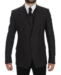 Men's Gray Slim Fit Linen Blazer Jacket Clothing