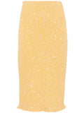 Fabiana Filippi Sequin-Embellished Ribbed Knit Skirt — Yellow