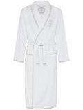 Brunello Cucinelli Logo-Embroidered Cotton Bath Robe — white