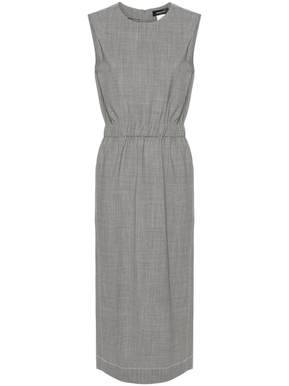 Fabiana Filippi Contrast-Stitched Virgin Wool Dress — grey