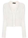 Fabiana Filippi Bead-Embellished Cashmere Cardigan — Ivory