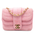 Mini Square CC Horizontal Quilted Suede Double Flap
