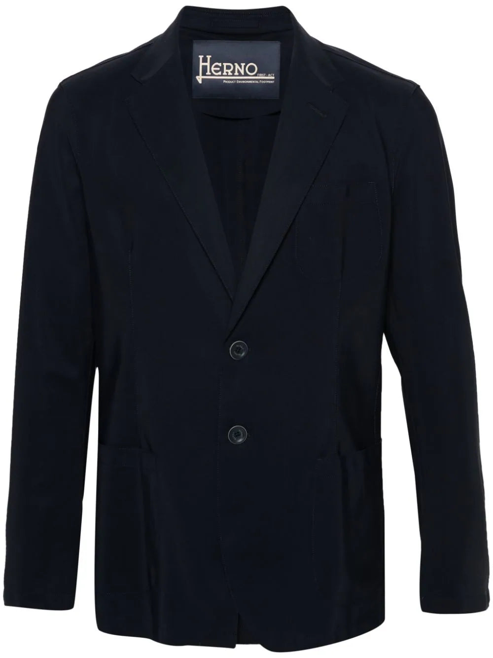 Herno Single-Breasted Cady Blazer — Black