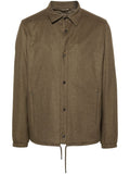 Herno Cashmere-Silk Padded Shirt Jacket — Khaki
