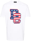 Dsquared2 Logo-Embroidered Jersey T-Shirt — White