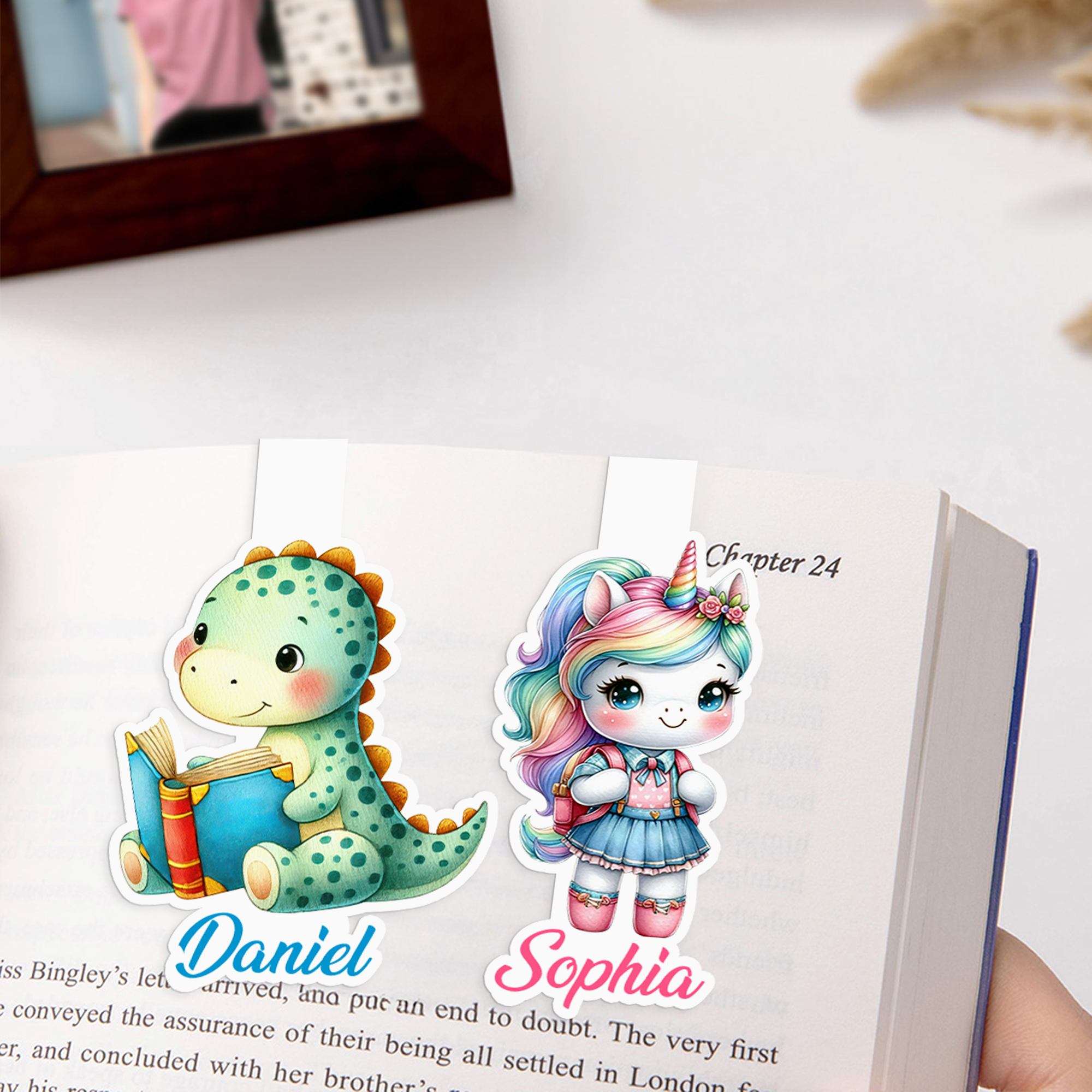 Marcapáginas Magnético Personalizado Fantasía Unicornio Dinosaurio Clip con Nombre Material de Lectura Cumpleaños Vuelta al Cole Regalo para Niños Ratones de Biblioteca