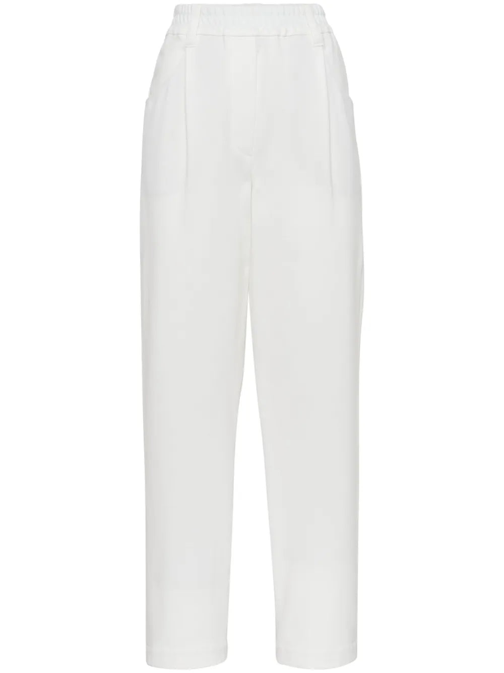 Brunello Cucinelli Tapered Cropped Trousers — White