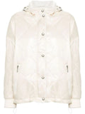 Eleventy Quilted Logo-Engraved Padded Jacket — Beige