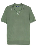 Fedeli Fine-Knit Cashmere-Silk Blend Polo Shirt — Olive Green