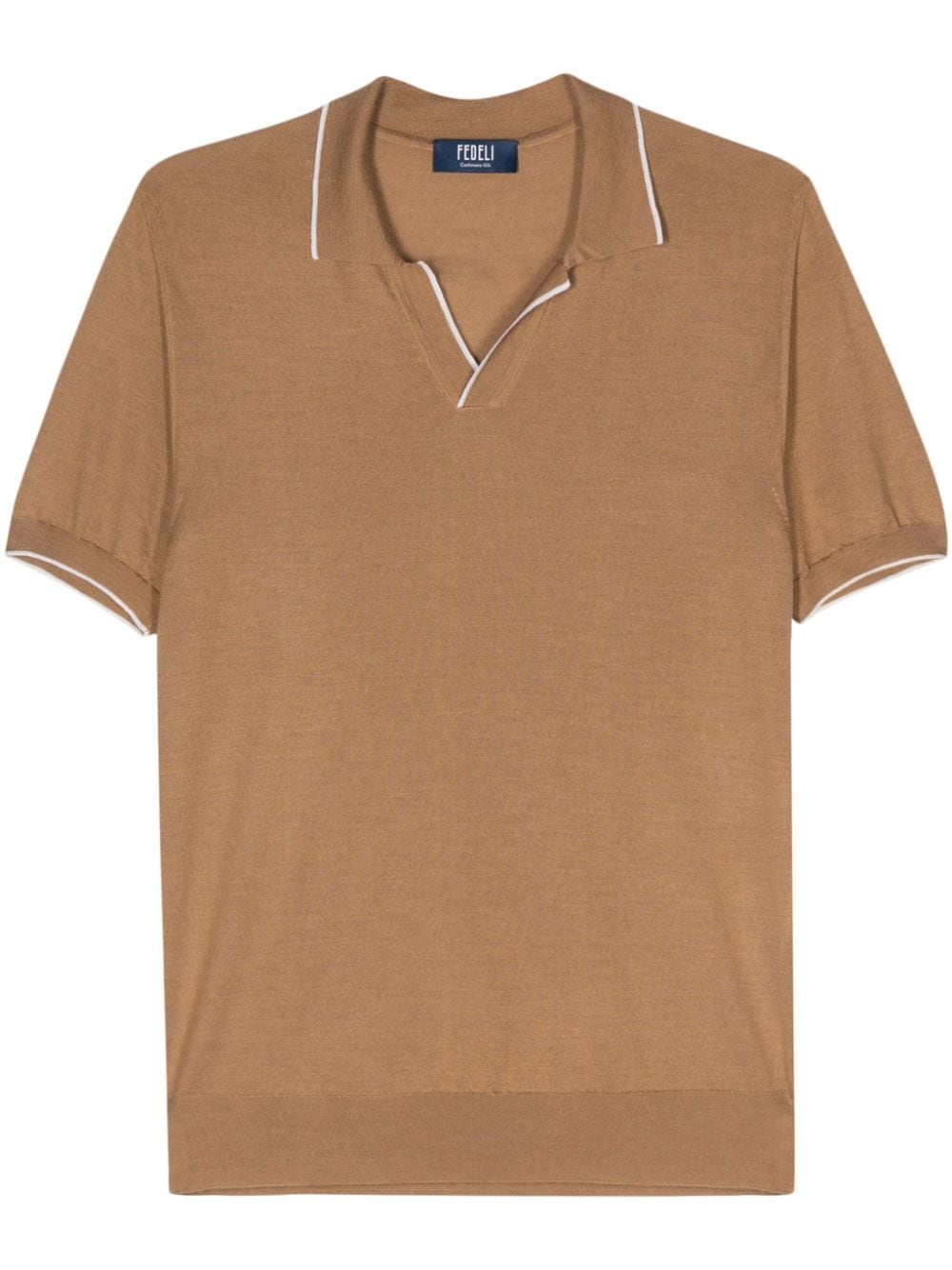 Fedeli Wave Polo Shirt — Camel