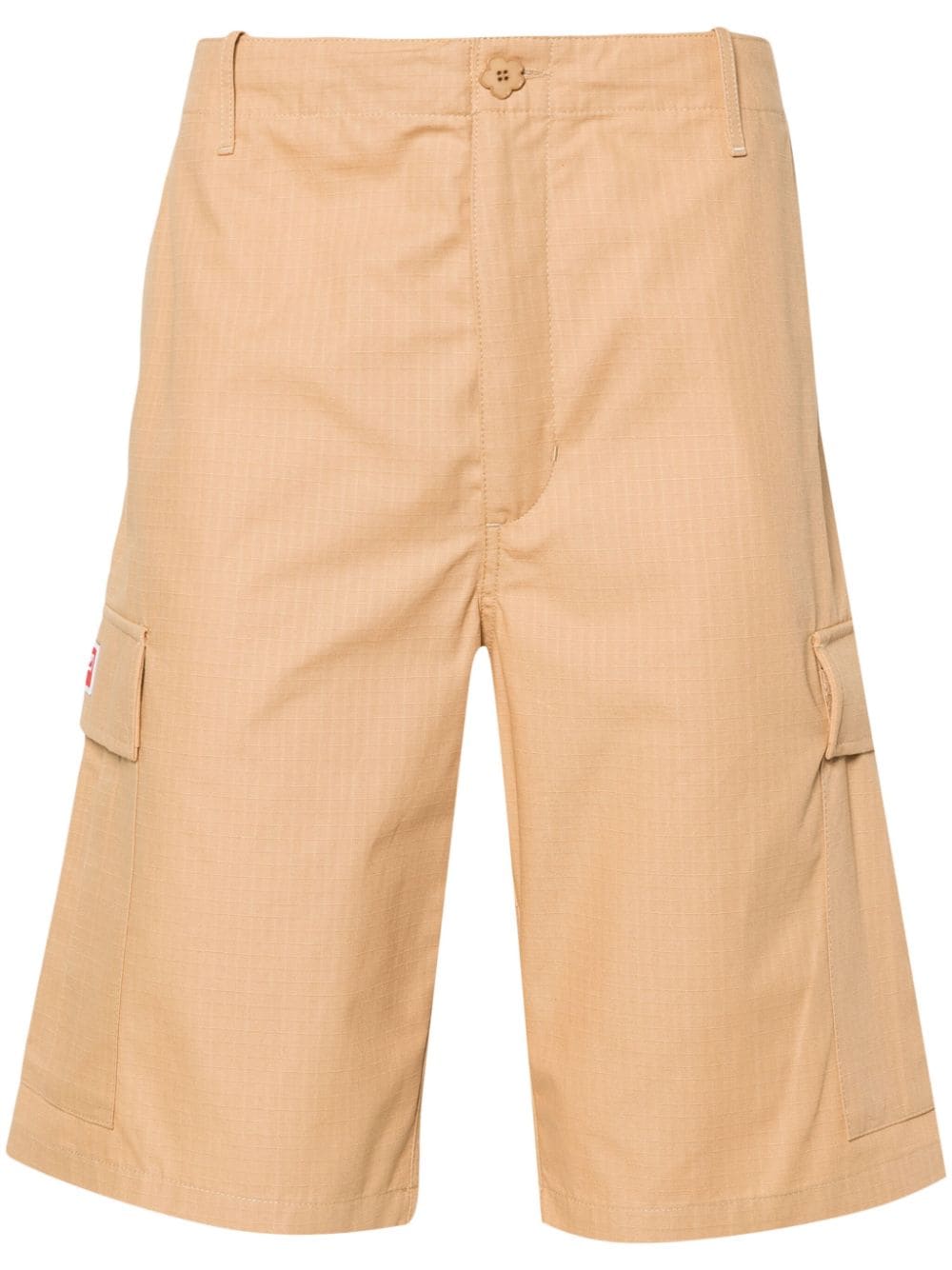 Kenzo Ripstop Cotton Cargo Shorts — Caramel