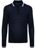 Kiton Knitted Wool Polo Shirt — Navy