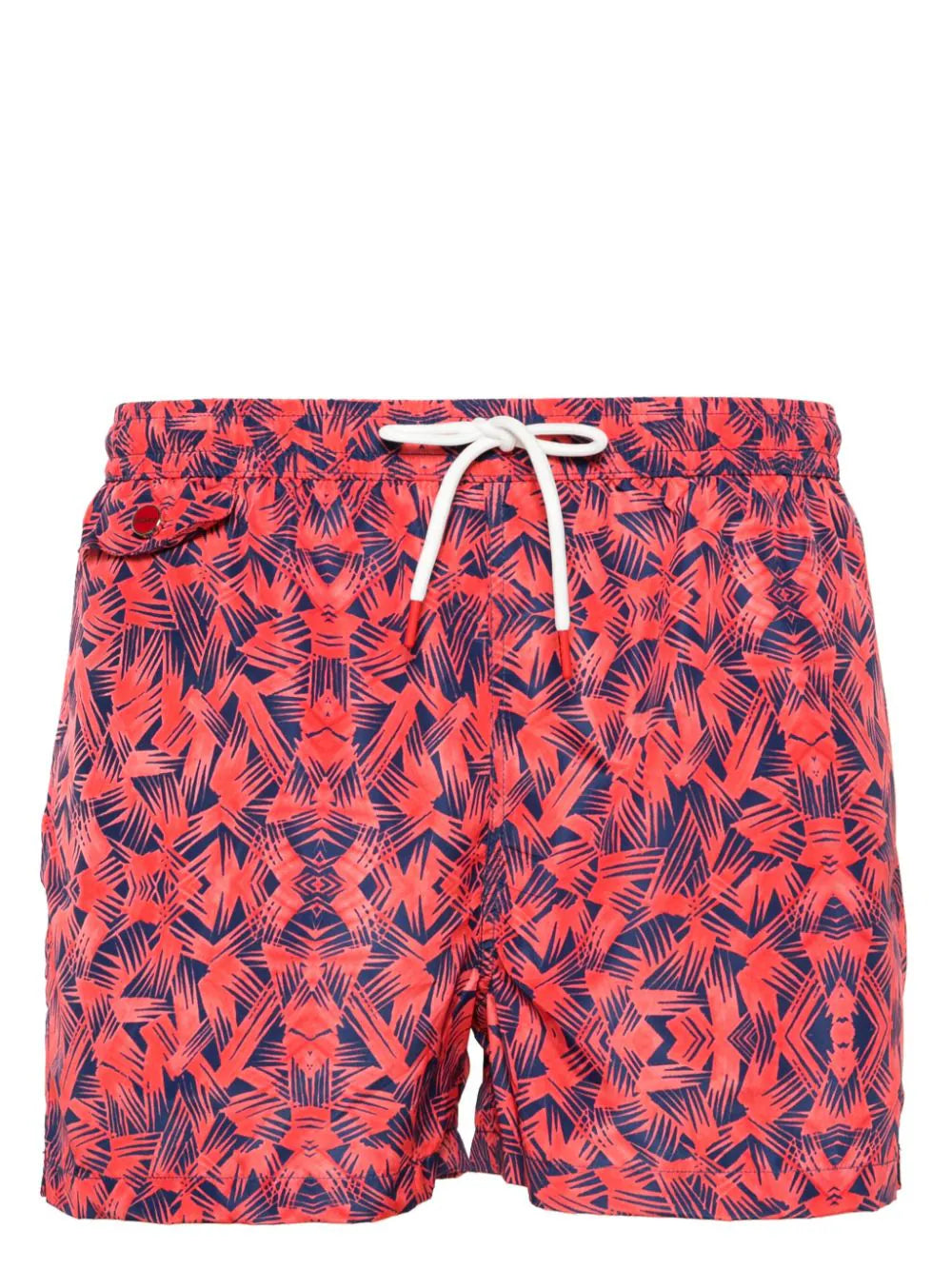 Kiton Graphic-Print Swim Shorts — Red
